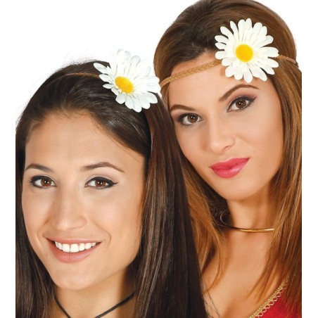 Diadema flor margarita blanca hippie cinta cabeza 8434077186787 18678