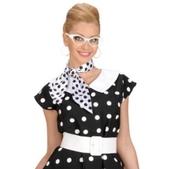 Foulard con lunares de raso blanco lunares negro 8003558264407 2644D