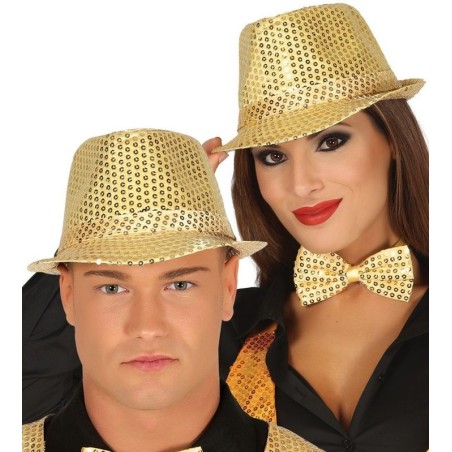 Sombrero ganster oro con lentejuelas 8434077131794 13179