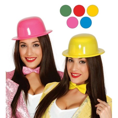 Sombrero bombin plastico colores lisos surtidos barato 8434077136904 13690
