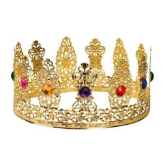 Corona reina metalica deluxe dorada adulto 8712026645524 64552