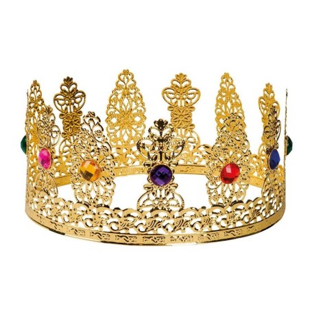 Corona reina metalica deluxe dorada adulto 8712026645524 64552