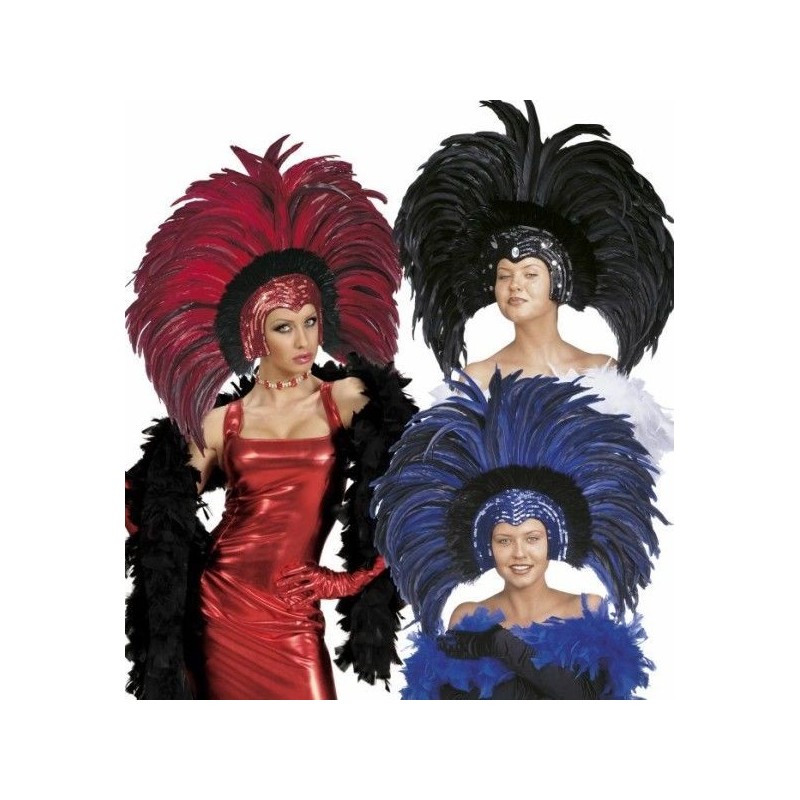 Tocado brasileño con plumas elige color