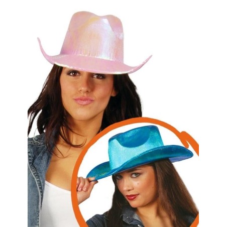 Sombrero vaquero con brillo elige color 8435118231138 13317 azul