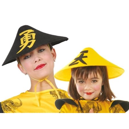 Sombrero chino amarillo o negro oriental 8434077135297 13529 AMARIO