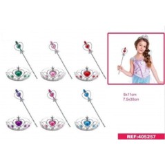 Tiara y varita princesa unidad colores surtidos 8800884052575 405257