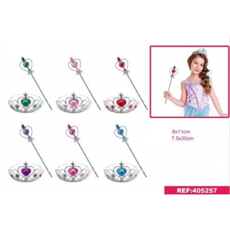 Tiara y varita princesa unidad colores surtidos 8800884052575 405257