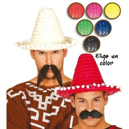 Sombrero mejicano paja 33 cm elige color 8434077131411 13141 ROSA