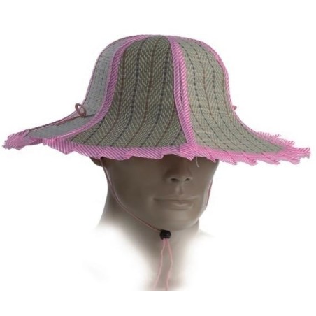 Gorro safari exploradora color paja y rosa plegable 8426215302395 30239