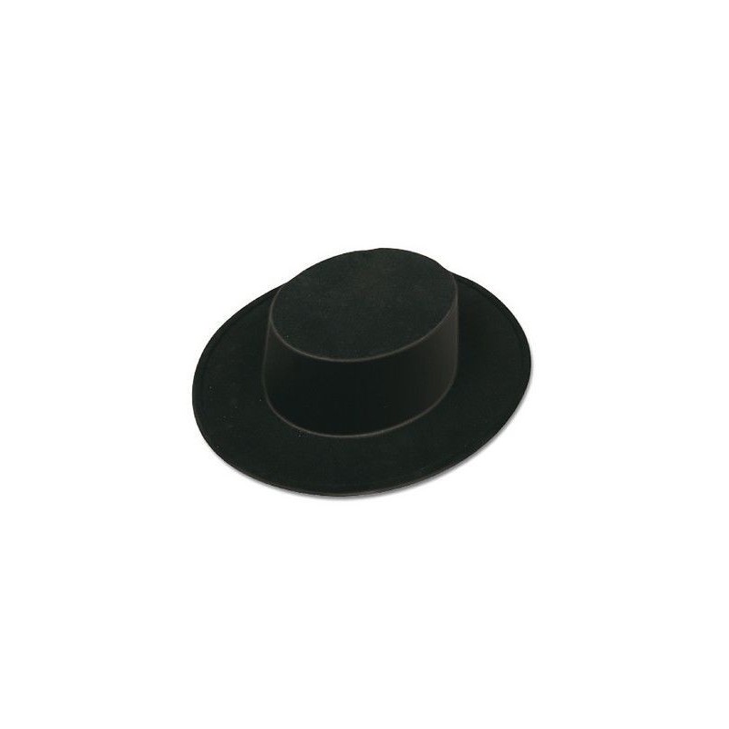 Sombrero cordobes flocado negro adulto