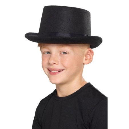 Sombrero chistera negra infantil para niño copa