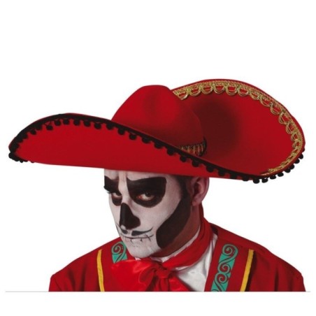 Sombrero mejicano mariachi rojo 8434077131886 13188