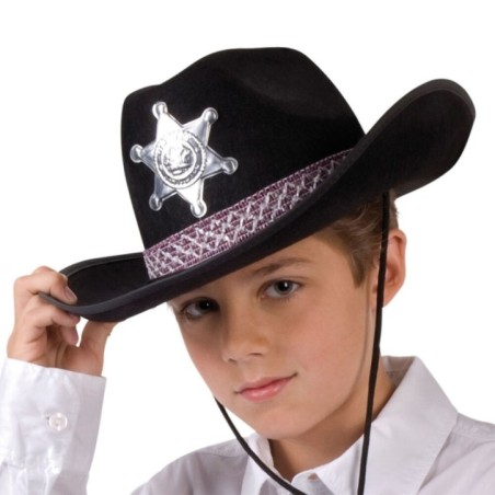 Sombrero vaquero negro infantil sheriff 8712026041067 4106