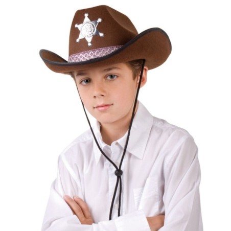 Sombrero vaquero marron infantil sheriff 8712026041074 4107
