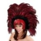 Tocado brasileño carnaval con plumas rojos