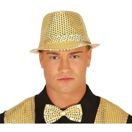 Sombrero gangster oro con lentejuelas 8434077132869 13286