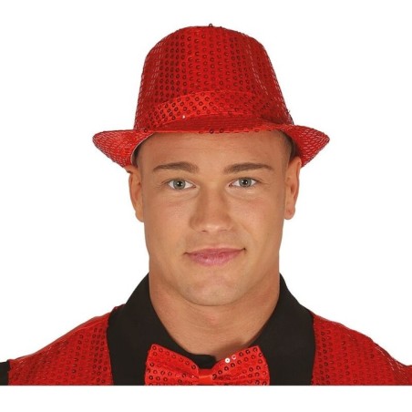 Sombrero gangster rojo con lentejuelas 8434077132883 13288