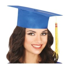 Birrete azul sombrero estudiante tela 8434077134559 13455
