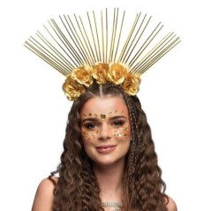 Diadema Halo dorada Nova con flores 8712026014788 1478