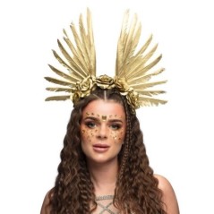 Diadema Halo dorada Stella con flores 8712026014795 1479