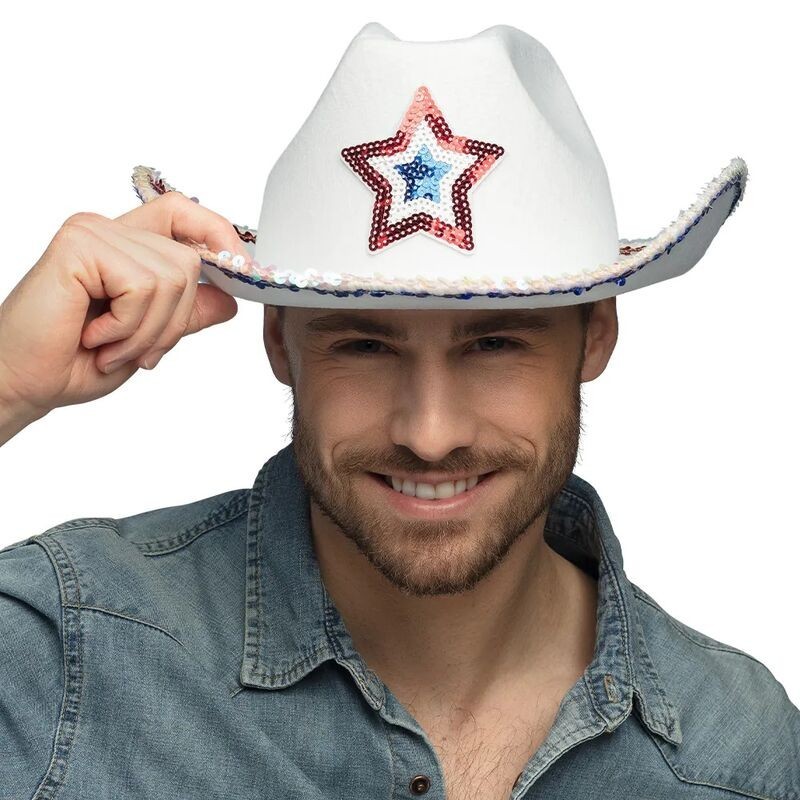 Sobrero vaquero blanco estrella rodeo USA