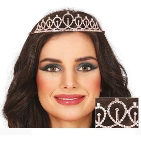 Diadema princesa oro metalica adulto tiara 8434077230060 23006