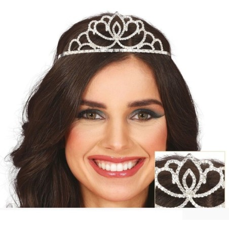 Diadema princesa plata metalica adulto tiara 8434077230077 23007