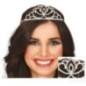Diadema princesa plata metalica adulto tiara