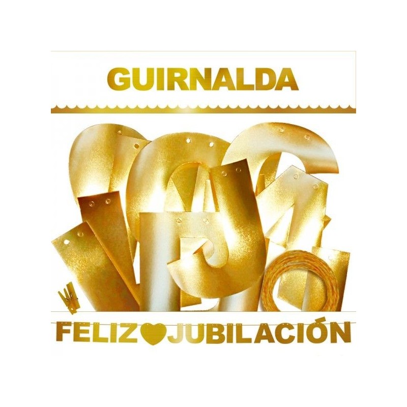 Guirnalda Feliz Jubilacion 3 mt oro