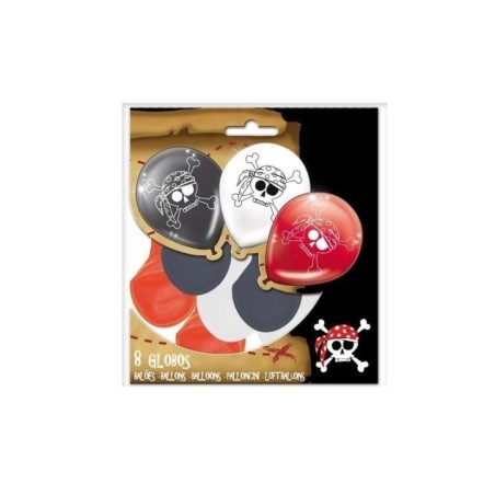 globos piratas 8 unidades blanco rojo y negro 12250076 8003558003693