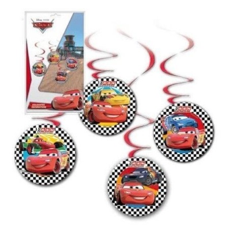 colgantes decorativos cars 4 unidades techo cumple 14000641 8003558003693
