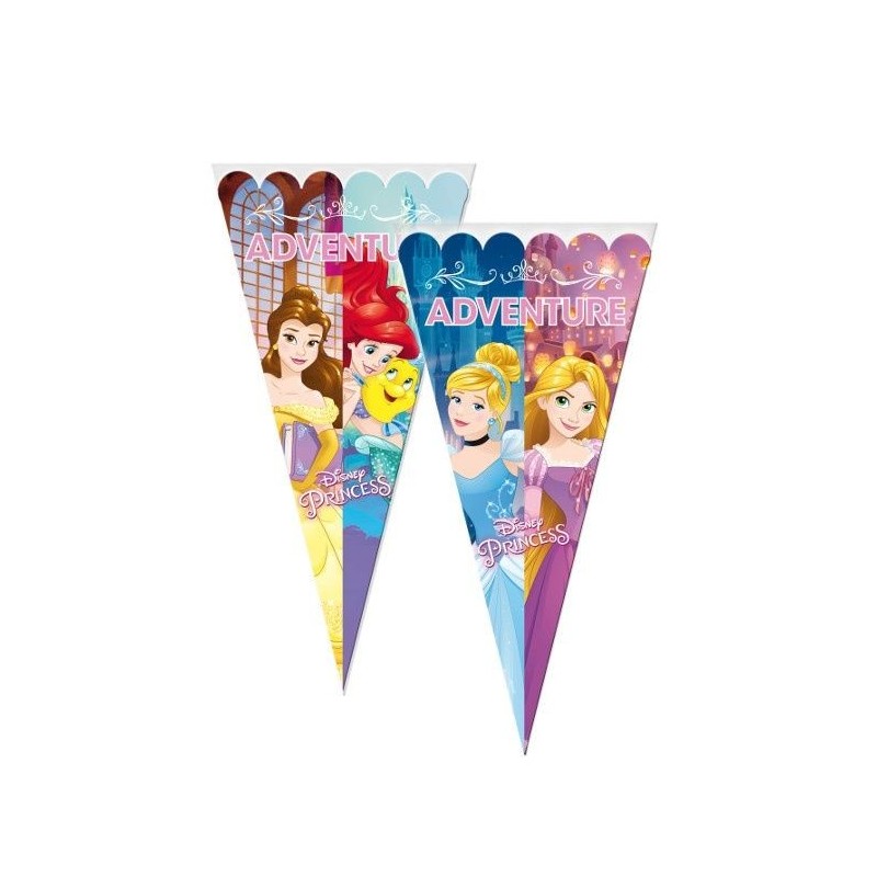 Bolsas cono cumpleaños princesas 6 uds 20x40 cm
