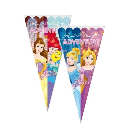 bolsas cono cumpleanos princesas 6 unidades 20x40 cm 14000901 8003558003693