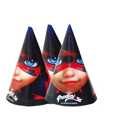 gorros cumpleanos ladybug 6 unidades 16000873 8003558003693