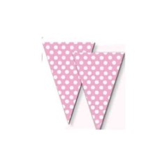banderin triangular rosa lunares 3 metros 17 x 37 16001112 8003558003693