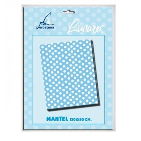 mantel azul lunares blancos 16001140 8003558003693