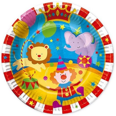 platos cumpleanos circo 6 uds 23 cm 57048 8003558034116