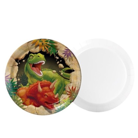 platos dinosaurios cumpleanos 8 uds de 17 cm 57203 8003558034116