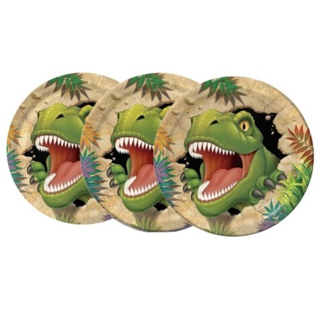 platos dinosaurios cumpleanos 8 uds de 23 cm 57204 8003558034116