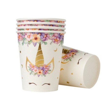 vasos unicornio cumpleanos 8 uds 57211 8003558034116