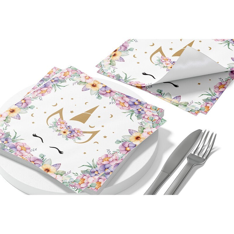 Servilletas unicornio cumpleaños 8 uds 33 cm