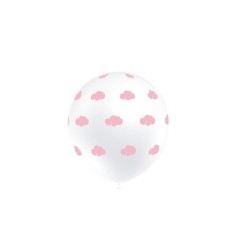 globos blancos nubes rosas 8 uds 12 30 cm 105P2065B8 8003558034116