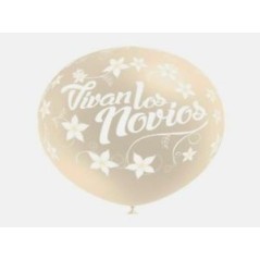 globos vivan los novios latex marfil para boda 105P21538 8003558034116