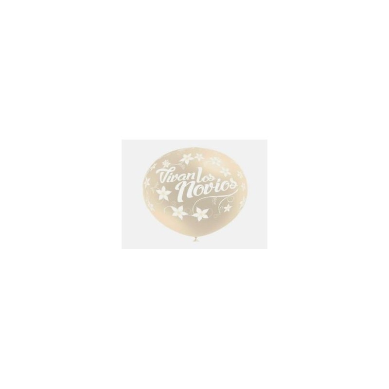 Globos vivan los novios latex marfil para boda.