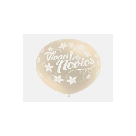 globos vivan los novios latex marfil para boda 105P21538 8003558034116