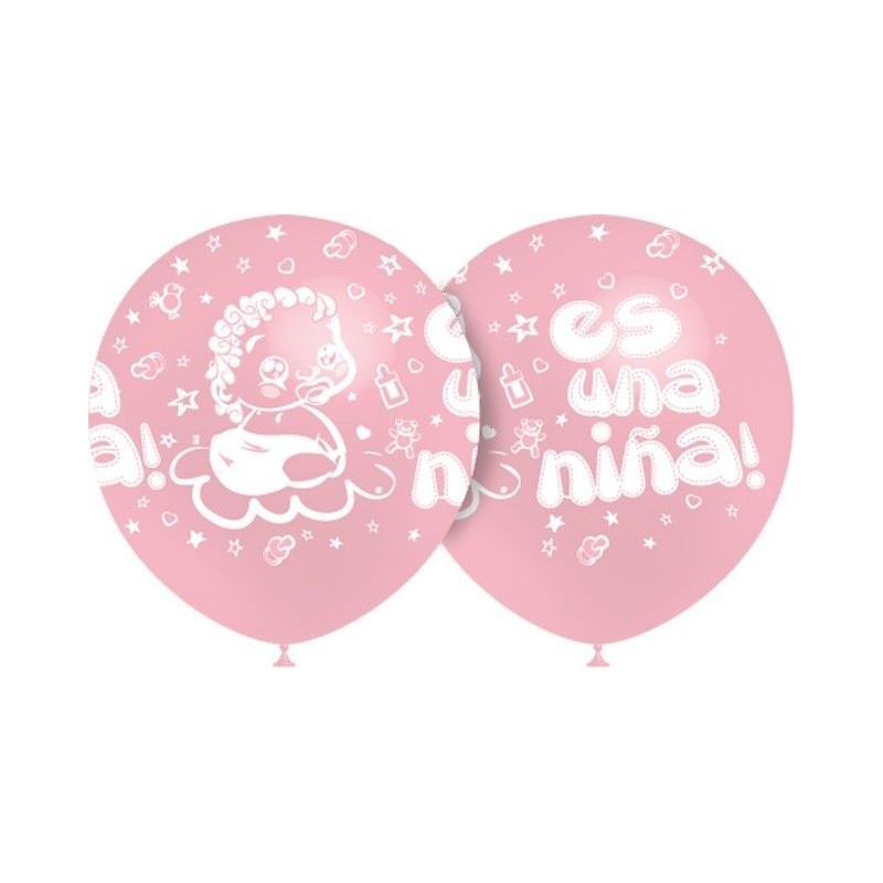 Globos Es una niña rosa 8 uds 30 cm