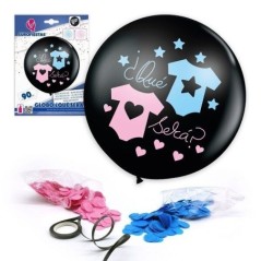globo revelacion genero negro 80 cm confeti 11314 8003558034116