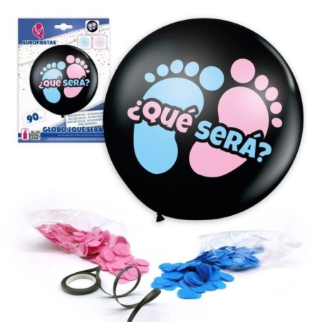 globo revelacion genero negro 90 cm confeti que sera 11315 8003558034116