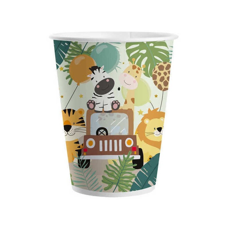 Vasos Safari animales de la jungla 8 uds