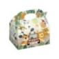Cajitas regalo Safari animales jungla 12 uds 16x16x10 cm
